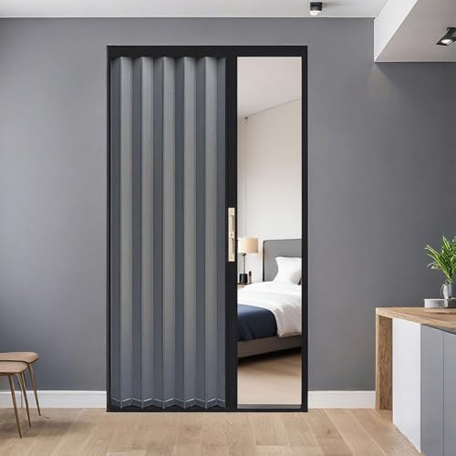 yurstcggh Falttür, Aluminiumlegierung, Innenfalttüren, Schiebetür für Schlafzimmer und Flur, Raumteiler, mit Schloss und Schlüssel, Faltbare Trennwand für Speisekammer und Schrank 250×100cm von yurstcggh