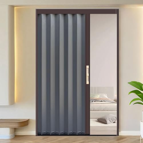 yurstcggh Falttür, Aluminiumlegierung, Innenfalttüren, Schiebetür für Schlafzimmer und Flur, Raumteiler, mit Schloss und Schlüssel, Faltbare Trennwand für Speisekammer und Schrank 70×220cm von yurstcggh