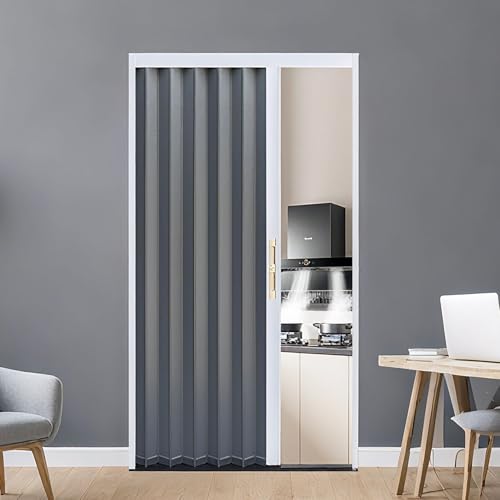 yurstcggh Falttür, Teleskop-Duschtür, Raumteiler, individuell anpassbar, für Büro, Badezimmer, Schlafzimmer, Tür, Terrasse, Schrank 90×100cm von yurstcggh