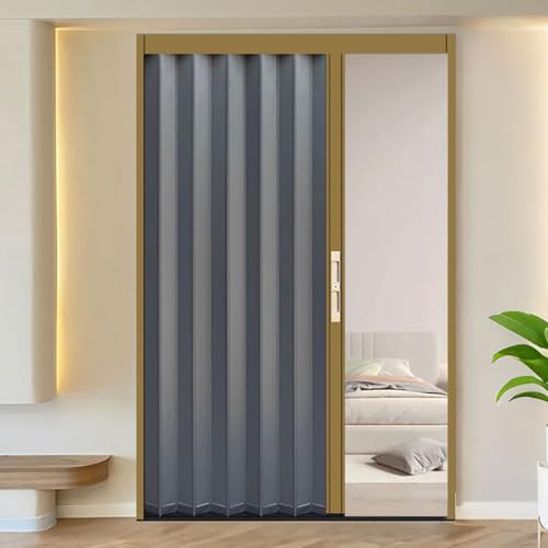 yurstcggh Falttür Caravan-Aluminium-Falttür mit Schloss, Faltbare Sicherheits für Innen und Außen, Platzsparendes Rollto 90×210cm von yurstcggh