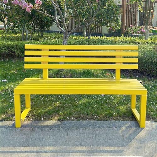 yurstcggh Gartenbank,Wetterfest Outdoor Bank Sitzbank,Metall Stahl Bank, Metallbank Garten,100/120/150/cm,Mit Rückenlehne,Tragkraft bis 200kg, for Terrasse Park Rasen Hof,2-4 Sitzer 150×40×85cm-Gelb yurstcggh Gartenbank,Wetterfest Outdoor Bank Sitzbank,Metall Stahl Bank, Metallbank Garten,100/120/150/cm,Mit Rückenlehne,Tragkraft bis 200kg, for Terrasse Park Rasen Hof,2-4 Sitzer 150×40×85cm-Gelb von yurstcggh