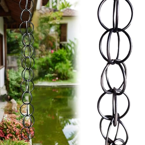 yurstcggh Hängende Regenkette für den Außenbereich,Dekorative Regenketten,Ring-Regenkette,Mit Drainagefunktion,Geeignet für Dächer,Gärten,Schuppen,Terrassen und Außenbereiche 2.2m(7.3ft) Braun von yurstcggh