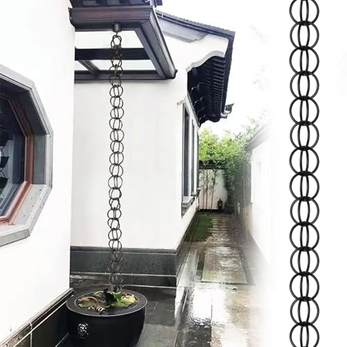 yurstcggh Regenrinnenketten,Garten-Metall-Regenkettendekoration,Für Veranda,Ihrem Balkon,Ihrem Hof,Ihrer Dachrinne,Ihrem Garten,Ihrer Veranda,Ihrem Pavillon 3.5m(11.5ft) von yurstcggh
