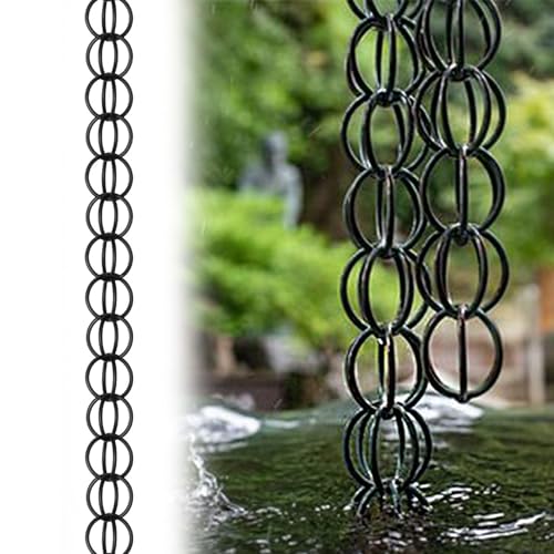yurstcggh Ring-Regenkette,Regenfallrohr-Fangkette,Regenwasserableiter,für Balkone,Parks,Terrassen und Veranden 1.5m(5ft) von yurstcggh