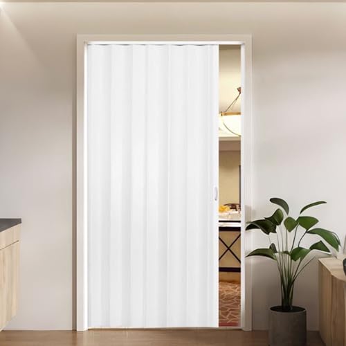 yurstcggh Teleskop-Falttüren,Anpassbare PVC-Falttür,Schalldichte Schlafzimmertür,Waschküchenschrank, Anpassbarer Raumteiler 122×205cm von yurstcggh
