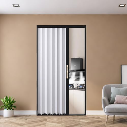 yurstcggh Teleskop-Falttüren Schiebetür Falttür falttüren innentüren Raumteiler Mit Akkordeontüren Innen Schlafzimmer Küchenschrank, Schalldichte Schlafzimmertür 120×189cm von yurstcggh