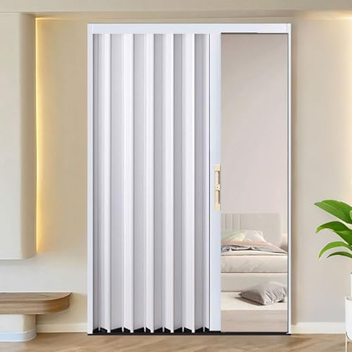 yurstcggh Teleskop-Falttüren Schiebetür Falttür falttüren innentüren Raumteiler Mit Akkordeontüren Innen Schlafzimmer Küchenschrank, Schalldichte Schlafzimmertür 120×204cm von yurstcggh