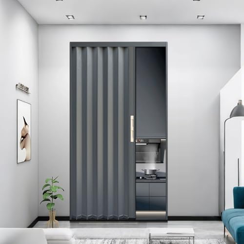 yurstcggh Teleskop-Falttüren Schiebetür Falttür falttüren innentüren Raumteiler Mit Akkordeontüren Innen Schlafzimmer Küchenschrank, Schalldichte Schlafzimmertür 140×183cm von yurstcggh