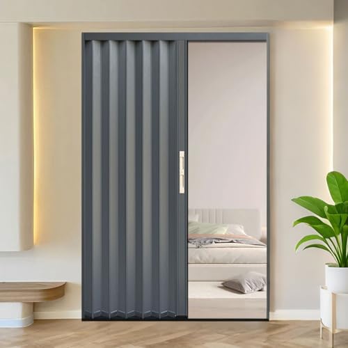 yurstcggh Teleskop-Falttüren Schiebetür Falttür falttüren innentüren Raumteiler Mit Akkordeontüren Innen Schlafzimmer Küchenschrank, Schalldichte Schlafzimmertür 250×100cm von yurstcggh