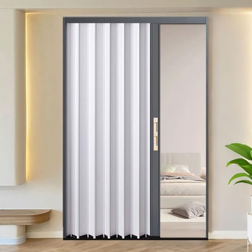 yurstcggh Teleskop-Falttüren Schiebetür Falttür falttüren innentüren Raumteiler Mit Akkordeontüren Innen Schlafzimmer Küchenschrank, Schalldichte Schlafzimmertür 75×210cm von yurstcggh