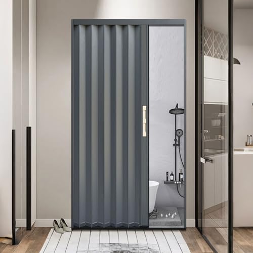 yurstcggh Teleskop-Falttüren Schiebetür Falttür falttüren innentüren Raumteiler Mit Akkordeontüren Innen Schlafzimmer Küchenschrank, Schalldichte Schlafzimmertür 76.2×230cm von yurstcggh