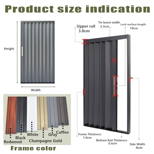 yurstcggh Verdunkelungs-Teleskop-Falttür, Badezimmerinnenraum Tür, für Schrank, Wandschrank, Küche, Flur, Trennwand 140×204cm von yurstcggh