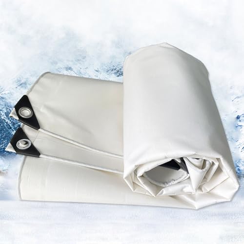 yurstcggh Wasserdicht Abdeckplane,Schutzplane reißfest UV-beständig,Mehrzweck Abdeckung,Mehrzweck Abdeckung für Gartenmöbel Holz Pool Trampolin Auto Weiß 6×9m 550g yurstcggh Wasserdicht Abdeckplane,Schutzplane reißfest UV-beständig,Mehrzweck Abdeckung,Mehrzweck Abdeckung für Gartenmöbel Holz Pool Trampolin Auto Weiß 6×9m 550g von yurstcggh