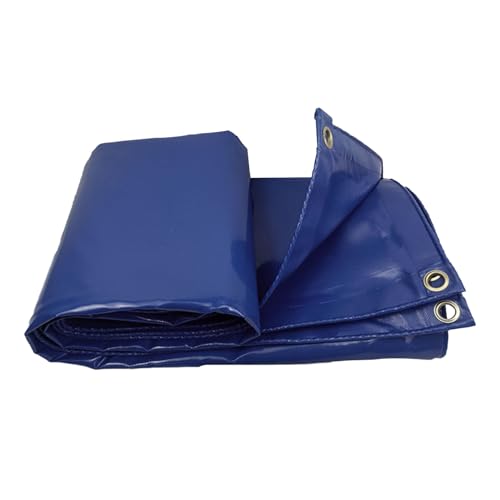 yurstcggh Wetterfeste Faltbar LKW Planen,Wasserdicht Abdeckplane,Allzweckplane,Schwer PVC Mehrzweck Schutzplane,Für Gartenmöbel Pool Blau 2×2m 380g von yurstcggh