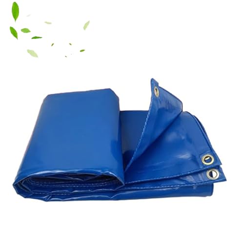 yurstcggh Wetterfeste Faltbar LKW Planen,Wasserdicht Abdeckplane,Allzweckplane,Schwer PVC Mehrzweck Schutzplane,Für Gartenmöbel Pool Blau 4×8m 550g von yurstcggh