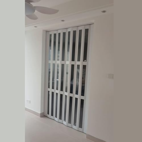 yurstcggh Ziehharmonika-Schiebetür,Falttür weiß aus PVC Kunststoff,Falttür Kunststoff,Raumteiler für Duschkabine, Badezimmer, Küche, Kleiderschrank 171×233cm yurstcggh Ziehharmonika-Schiebetür,Falttür weiß aus PVC Kunststoff,Falttür Kunststoff,Raumteiler für Duschkabine, Badezimmer, Küche, Kleiderschrank 171×233cm von yurstcggh