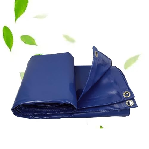 yurstcggh wasserdichte PVC Plane,Wetterfeste Faltbar LKW Planen,Mehrzweck Abdeckung,Uv-Beständig Wetterfest Reißfest Abdeckung,für Gartenmöbel Holz Pool Trampolin Auto Blau 8×9m 380g von yurstcggh