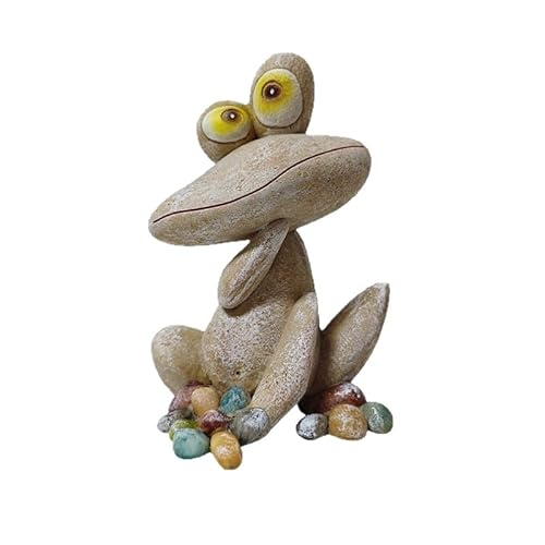 yuuaao Frosch Gartenstatuen, Harz Frosch Figur Dekorationen, 23 cm Frösche Gartenfigur, Indoor Outdoor Dekorative Skulptur, Einzigartiges Einweihungsgeschenk für Haus, Terrasse, Deck, Hofdekoration von yuuaao
