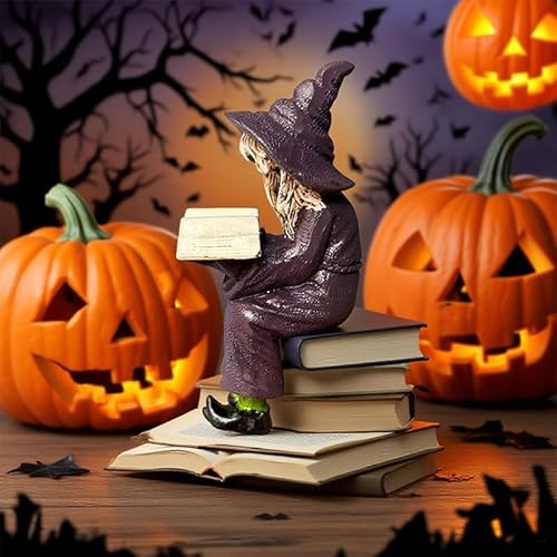 yuuaao Halloween-Hexenstatue, 12 cm, für drinnen und draußen, Kunstharz-Statuen, Ornament, Handwerk, handgefertigtes Schreibtischbuch, Thema, Regal für Zuhause yuuaao Halloween-Hexenstatue, 12 cm, für drinnen und draußen, Kunstharz-Statuen, Ornament, Handwerk, handgefertigtes Schreibtischbuch, Thema, Regal für Zuhause von yuuaao