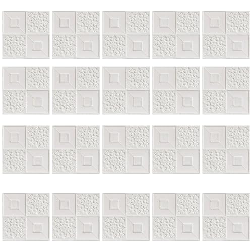 yuwqqoajv 20 stück Wasserdichte Aufkleber 3D Für Büro DIY Decor Decke Schaum Für Schlafzimmer PVC 3D Wand Aufkleber Weiche Panel 35cm, Typ+1 von yuwqqoajv
