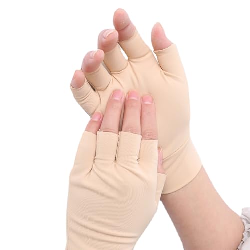 yuwqqoajv Einfach und bequem zu tragende fingerlose Magnetfeldtherapie Handschuhe für das Gesundheitswesen, lindern mühelos Schmerzen, Hautfarbe von yuwqqoajv