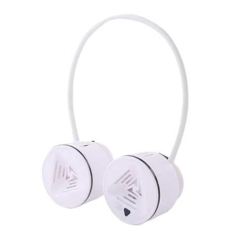 yuwqqoajv Leistungsstarker Doppelclip Hängehalsventilator für sichere Befestigung, leicht zu tragende Tasche, tragbarer, USB Aufladung, Faltbarer, Schwarz und weiß von yuwqqoajv
