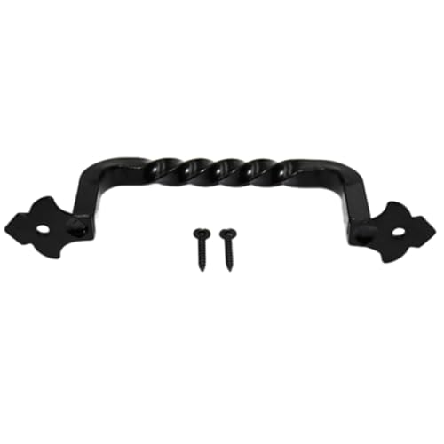 yuwqqoajv Metalltür, schwarz, Vintage, rustikal, korrosionsbeständig, ideal für Gartentore, Garagen, Holzzäune und Schubladen, Schwarz, OS 6695 120 mm (Teilung) von yuwqqoajv