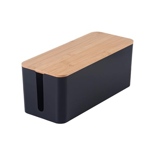 yuwqqoajv Schreibtischbox Robuste Kabelbox für den Schreibtisch Dauerhafte Robustheit Sagen Sie Keine Unordnung Aufbewahrungsbox für langlebige Kabel, Schwarz, M von yuwqqoajv