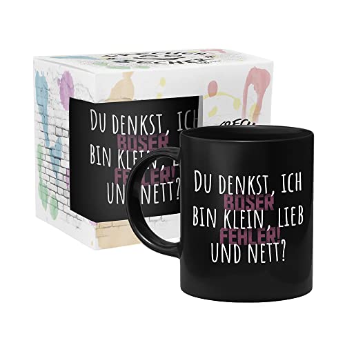 yvolve - Böser Fehler - Tasse aus Keramik mit lustigem Spruch rundum bedruckt mit Verpackung - Spülmaschinenfest von yvolve