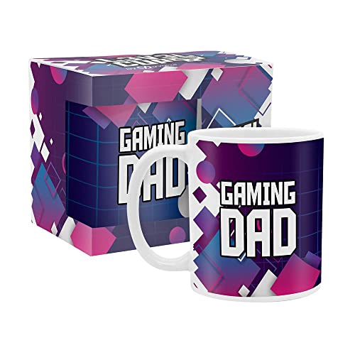yvolve - Gaming Dad - Tasse aus Keramik mit lustigem Spruch rundum bedruckt mit Verpackung - Spülmaschinenfest von yvolve