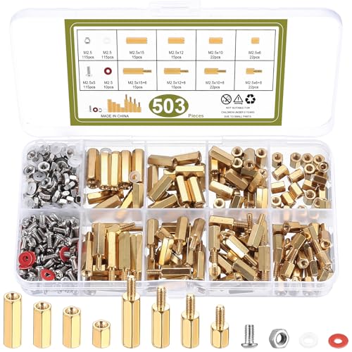 503 Stk M2.5 Messing Männlich Weiblich Hex Schrauben Nuss Sortiment Kit, PCB Board/Platinen Sechskant Gewindemutter Abstandsbolzen Abstandshalter Spacers Standoffs 503 Stk M2.5 Messing Männlich Weiblich Hex Schrauben Nuss Sortiment Kit, PCB Board/Platinen Sechskant Gewindemutter Abstandsbolzen Abstandshalter Spacers Standoffs von ywchoshe