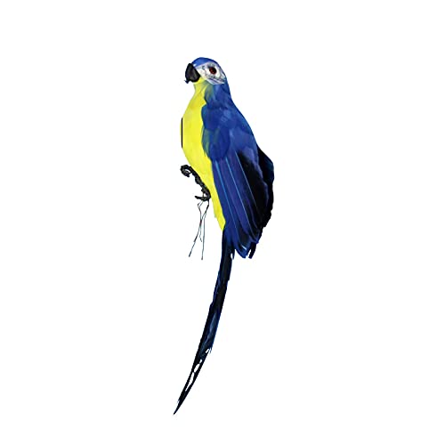 ywkiyrs Künstliche Papageien-Dekoration, 25 cm gefiederter Vogel, buntes Schaumstoff-Vogelmodell, Pflanzen-Gartendekoration, Handwerk, Heimdekoration, Wanddekoration, Baumdekor (A) von ywkiyrs