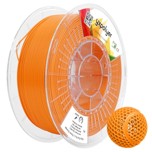 YXPOLYER Flexibles PLA Pro 3D-Drucker-Filament Orange für Airless Basketball luftlose Basketbälle, leichtes und hochelastisches Soft-PLA, 1,75 mm, 1 kg mit wiederverwendbarer PC-Spule von yxpolyer