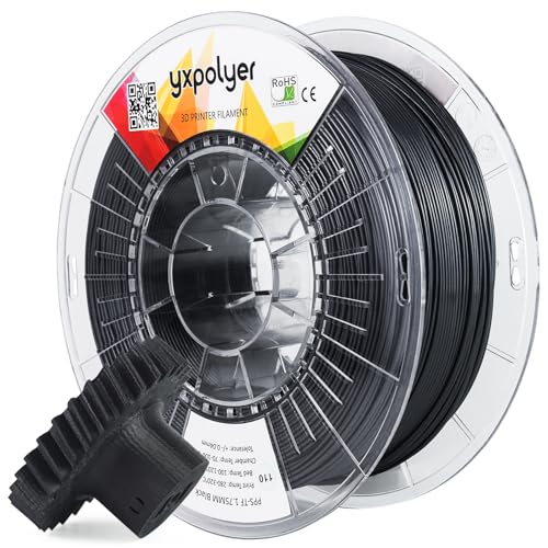 YXPOLYER gehärtetes und modifiziertes PPS Filament ähnlich wie PEEK,1,75 mm UL94 V0 flammhemmendes technisches Filament,3D Drucker Filament,1 kg Spule,schwarz. von yxpolyer