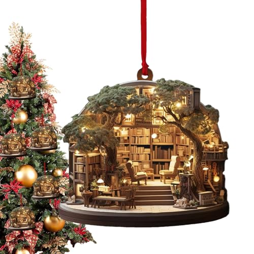 Weihnachts-Buchhandlung-Ornament, Thematischer Christbaumschmuck Für Buchhandlungen, 2D-Flacher Buchhandlung Weihnachtsbaumschmuck, Buch Weihnachtsbaum Deko Weihnachts-Buchhandlung-Ornament, Thematischer Christbaumschmuck Für Buchhandlungen, 2D-Flacher Buchhandlung Weihnachtsbaumschmuck, Buch Weihnachtsbaum Deko von yybng