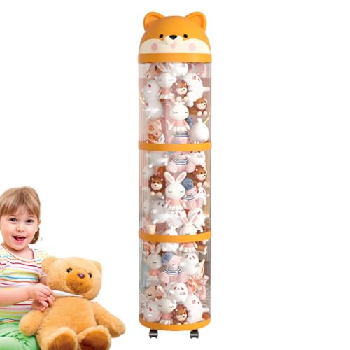 yybng Stofftier Organizer - Plüschtier Organizer Spielzeug Tube,Großer durchsichtiger Turm mit Rädern, Stofftierhalter Röhre zur Raumdekoration für Spielzimmer, Schlafzimmer und von yybng