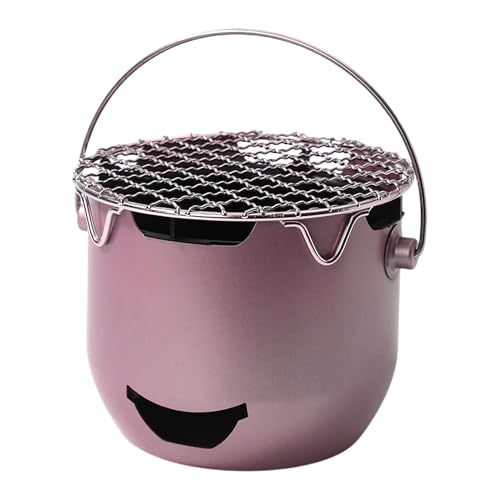 yybng Tragbarer Holzkohlegrill | Barbecue Grill mit Grillrost und Tragegriff,Stahl Barbecue Ausrüstung Für Reisen Camping Kochen Garten Balkon von yybng