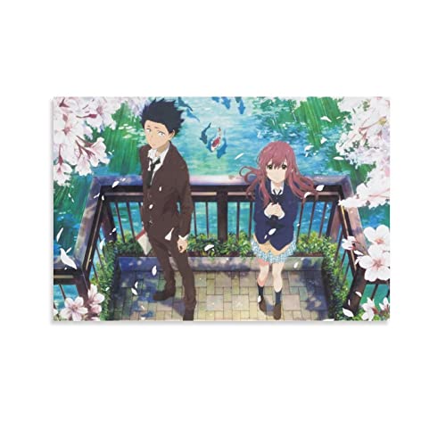 yydds Anime A Silent Voice Poster Wandkunst Leinwand Poster Ästhetische Raumdekoration Gemälde Druck für Zuhause und Büro Dekorationen 20 x 30 cm von yydds