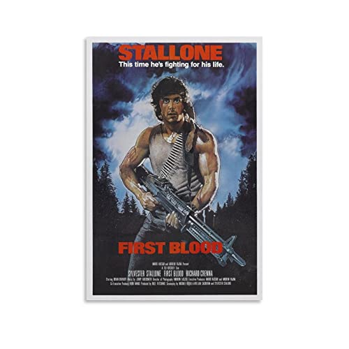 yydds Rambo Filmposter "First Blood" auf Leinwand, Wandkunstdruck, ästhetische Raumdekoration, Gemälde, Poster, Heimbüro, Dekoration, 20 x 30 cm yydds Rambo Filmposter "First Blood" auf Leinwand, Wandkunstdruck, ästhetische Raumdekoration, Gemälde, Poster, Heimbüro, Dekoration, 20 x 30 cm von yydds
