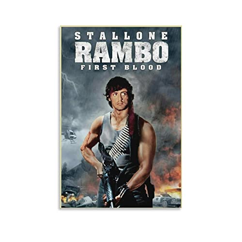 yydds Rambo First Blood Movie Leinwand-Poster, Wandkunstdruck, ästhetische Raumdekoration, Gemälde, Poster, Heimbüro, Dekoration, 30 x 45 cm von yydds