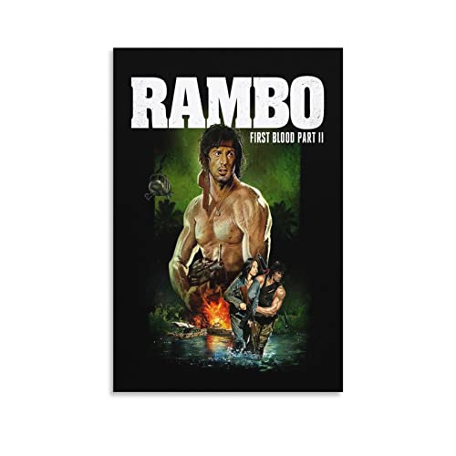 yydds Rambo First Blood Movie Leinwand-Poster, Wandkunstdruck, ästhetische Raumdekoration, Gemälde, Poster, Heimbüro, Dekoration, 60 x 90 cm von yydds