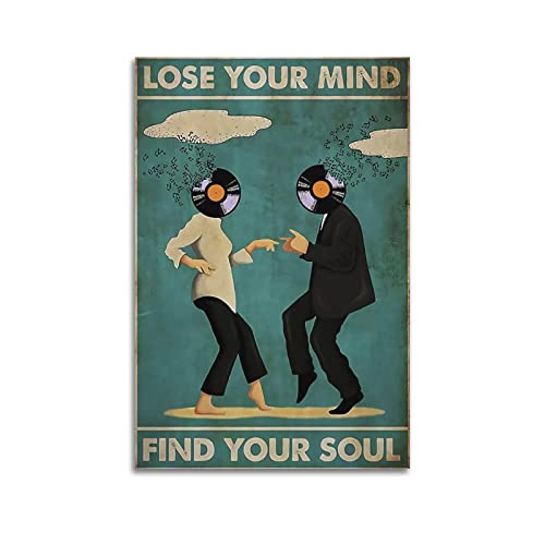 yydds Vintage-Poster "Lose Your Mind Find Your Soul", inspirierendes Poster, Leinwand, Wandkunstdruck, ästhetische Raumdekoration, Heimbüro-Dekoration, 30 x 45 cm, ohne Rahmen von yydds