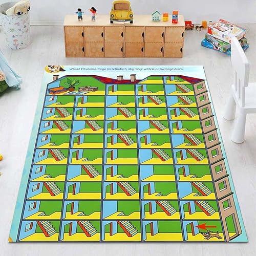 yyxsgdmw Cartoon Kinder Labyrinth Puzzle Muster Teppich Teppiche Schlafzimmer Wohnzimmer Badezimmer Matte Kreative Türmatte Garderobe Dekor Bereich Teppich 15 Größe N1198 140×200Cm von yyxsgdmw