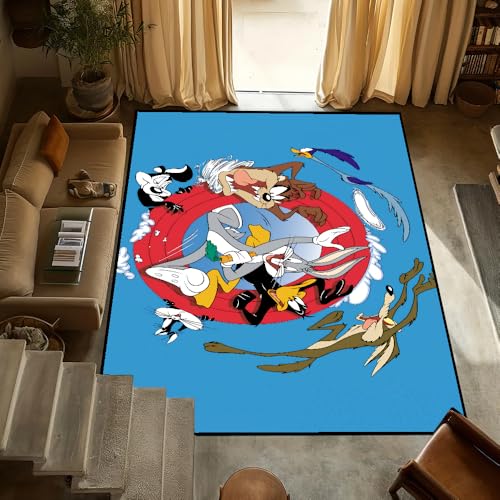 yyxsgdmw Cartoon Lustig T-Taz Anime Kleiner Teppich M-Mania Anti-Rutsch Küche Schlafzimmer Handgemachter Tufted Teppich Wohnzimmer Eingang Dekoration Q438 90×150Cm von yyxsgdmw