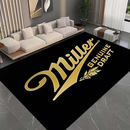 yyxsgdmw Echter Entwurf M-Miller Muster Teppich Schlafzimmer Wohnzimmer Badezimmer Matte Kreative Türmatte Bereich Teppich Bier Bar Dekor Teppiche 15 Größe N1750 140×200Cm von yyxsgdmw