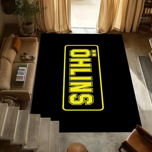 yyxsgdmw Fußmatte Motorrad Anti-Rutsch Küche Modernes Schlafzimmer Handgefertigt O-Öhlins-S Tufted Teppich Teppich Wohnzimmer Eingang Dekoration Q353 80×120Cm von yyxsgdmw