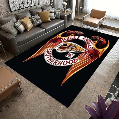 yyxsgdmw Heii & Angeis Logo Gedruckt Wohnzimmer Teppich Teppich Mode Fußmatte rutschfeste Teppich Fotografie Requisite Schlafzimmer Wohnkultur Teppich Geschenk A7247 160×200Cm von yyxsgdmw