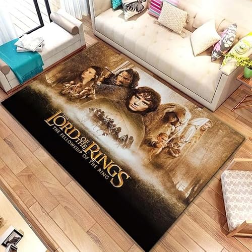 yyxsgdmw Herr Der Ringe Muster Teppich Teppich Für Schlafzimmer Wohnkultur Teppich Für Wohnzimmer Badezimmermatte Kreative Fußmatte 15 Größe 3D H1571 160×200Cm von yyxsgdmw