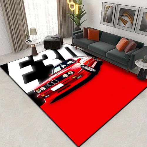 yyxsgdmw Oldtimer Auto E30 Muster Teppich Teppiche Schlafzimmer Wohnzimmer Badezimmer Matte Kreative Türmatte Bereich Teppich Mann Höhle Wohnkultur N1490 40×60Cm von yyxsgdmw