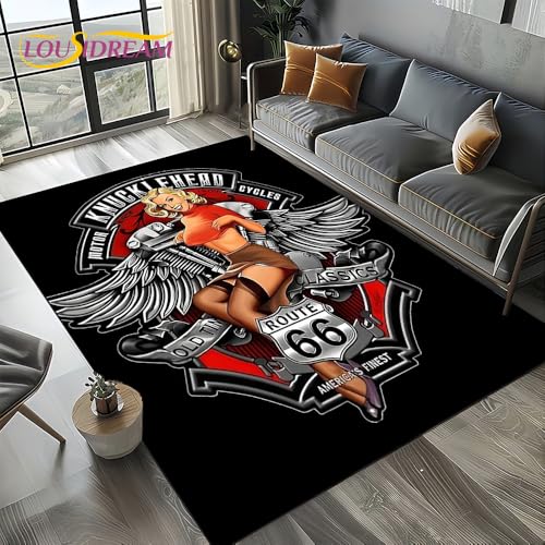 yyxsgdmw Retro America Historic Route 66, Mother Road, Mãe Estradacarpet Teppich Für Wohnzimmer Schlafzimmer Home Sofa, Area Teppich rutschfeste Bodenmatte Q2910 90×150Cm von yyxsgdmw